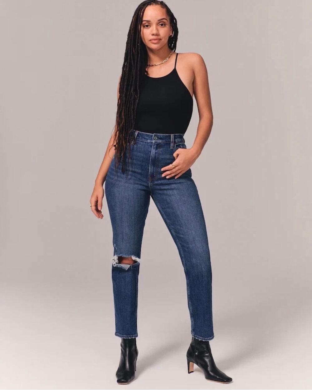 Abercrombie & Fitch Curve Love Ultra High Rise Ankle Straight Jean size 20L